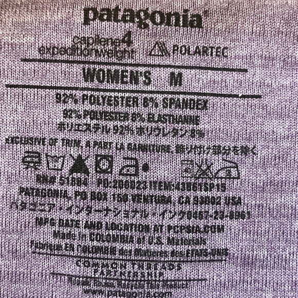 Patagonia Light Purple Polartec ¾ Zip Base Layer – Women’s Medium - Picture 9 of 9